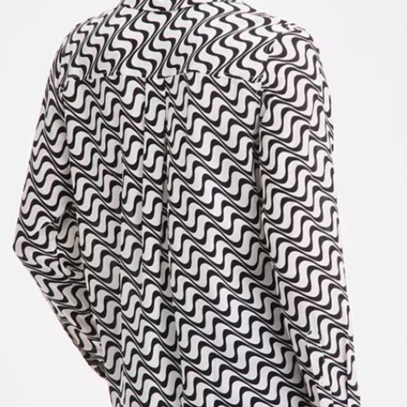 INC International Concepts Arlo Waves Button Down Shirt Top M NEW!! - Picture 2 of 2